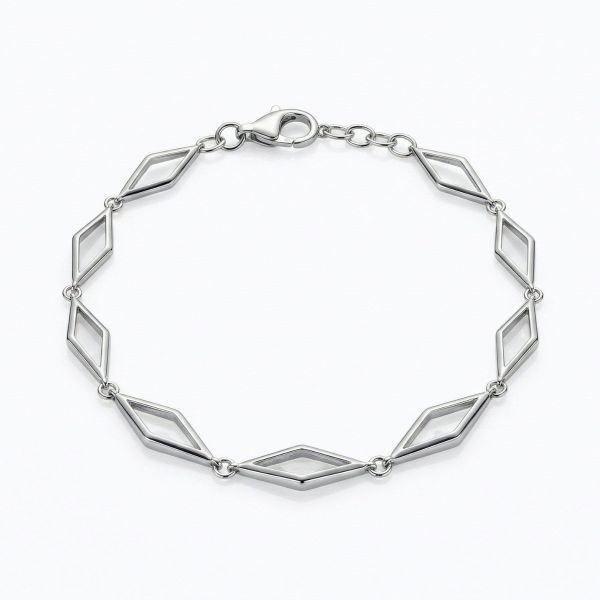 Sølv armbånd med romber, 20 cm/6mm - 20325coc