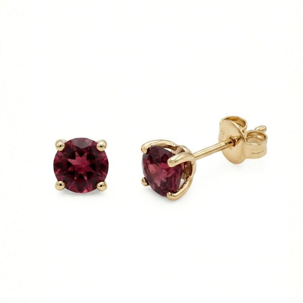 Øredobber i gult gul 14 kt med rosa turmalin - coc.004085750