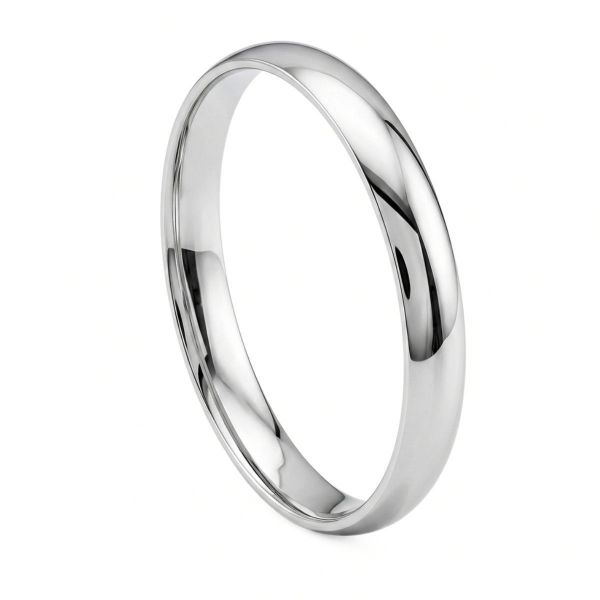 Giftering i platina 950, 3 mm. RUBIN modell 167 - 1030