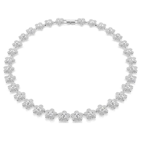 Swarovski collier Ariana Grande x Swarovski necklace Round cut, Flower, White, Rhodium plated - 5749179