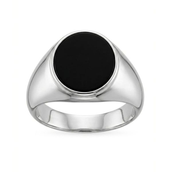 Herrering med sølv med agat - 64514ag
