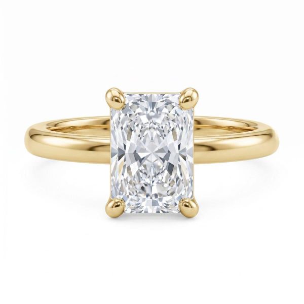 Forlovelsesring med Lab Grown Radiant 1,5 carat River (D)VVS2 i gult gull 14kt - HR0726150rdLG