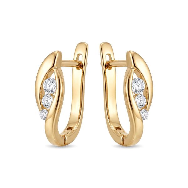 Gulløredobber i 14kt gull med diamanter 0,23ct W-Si - coc3700009