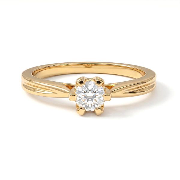 Forlovelsesring i gult gull med 0,10 ct diamant - 2221100