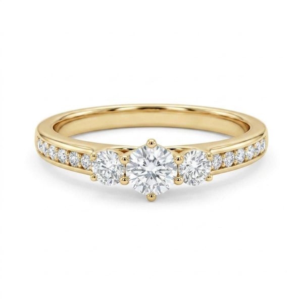 Diamant forlovelsesring i gult gull 0,46 ct- ABR00128gg