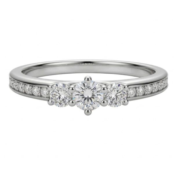 Diamantring i hvitt gull 0,44 ct - ABR00128E