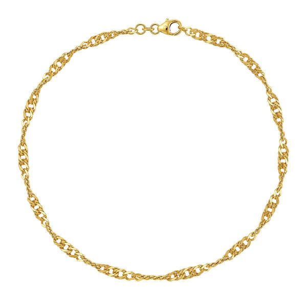 Singapore kjede i gult gull 14 kt, 19 cm, bredde 2.9 mm - 18GU2919