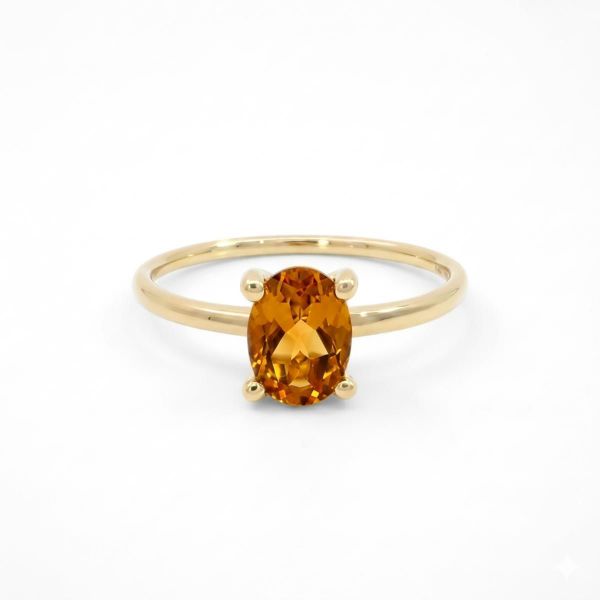 Gullring i 14kt med citrin - Bur620400gc